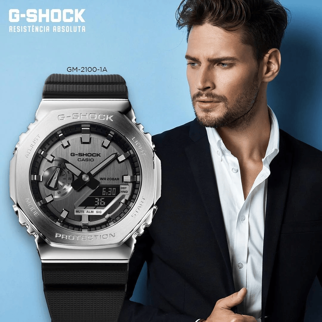 G-SHOCK G2100 SILVER-BLACK Metal Body