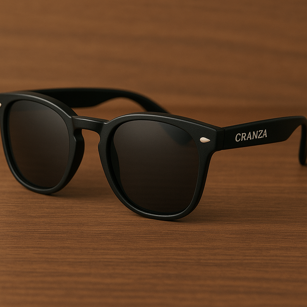 Cranza Classic Wayfarer Sunglasses – Matte Black with UV Protection