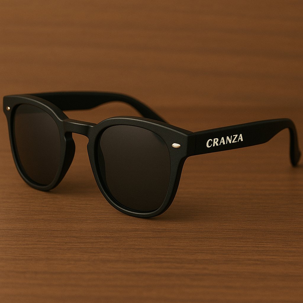 Cranza Classic Wayfarer Sunglasses – Matte Black with UV Protection